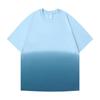 Cor degradê 250g pesado solto pescoço redondo equipe de trabalho roupas culturais camisa publicidade camisa classe roupas algodão camiseta personalização
