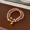 Pulsera de Cuentas de Fluorita Cristalina y Circonita Moda Lujo Ligero Pulsera de Gama Alta Temperamento de Nicho Joyería Versátil Venta al por Mayor