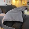 Juego de Invierno de Cuatro Piezas de Terciopelo de Leche, Tela por un Lado y Terciopelo por el Otro + Algodón Ab Funda de Edredón de Terciopelo de una Cara, Juego de Tres Piezas de Sábanas de Cama de Invierno 4