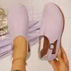 Zapatos casuales de ante multicolor de uso dual europeo y americano con hebilla trasera hueca, suela de plataforma, antideslizantes, adecuados para ir al trabajo, zapatos slip-on para mujer
