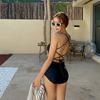 Corea del Sur Estilo Dongdaemun Sexy Diosa Ajustado Adelgazante Lazo Espalda Descubierta Traje de Baño Hermosa Espalda Traje de Baño para Mujeres