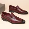 Bestseller de Amazon, Zapatos de Cuero con Cordones Estilo de Negocios para Hombre Tallas Grandes, Zapatos Formales de Negocios sin Cordones - 25317
