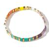 Pulseira de Contas Tila Coloridas Mais Vendida no Verão Quadrado Dourado Combine e Misture Camadas Múltiplas Tendência da Moda Item Essencial
