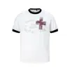 Camiseta de Manga Corta con Estampado de Cruz Estilo Streetwear Americano para Hombre Ins Marca de Tendencia Europea y Americana Camiseta Casual Holgada de Cuello Redondo en Color de Contraste