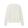 Cardigan de Lã com Trança Vintage para Mulheres, Novo Casaco Suéter de Gola Redonda e Manga Longa Outono 2026, Top Versátil Emagrecedor