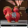 Adorno de Mascota de Té para Enriquecerse Rápidamente, Caballo Tang Giratorio Coleccionable, Decoración de Mesa de Té Estilo Chino que Atrae la Fortuna, Accesorios para Juego de Té