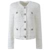 Cárdigan de Punto Cruzado con Cuello Redondo y Botones, Hombros Acolchados, Manga Larga para Mujer, Estilo Francés con un Ambiente Vintage y Elegante