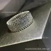 Anel Kaleidoscópio Família Fan para Mulheres, Réplica Kaleidoscópio Luxo Leve Ouro Rosa Ouro Branco Versão Alta Anel Nicho Trevo de Quatro Folhas