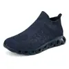 Zapatillas Deportivas de Tobillo Alto de Calcetín de Moda para Parejas 2024, Zapatos Deportivos Casuales Ligeros de Tejido Fly-Knit, Unisex sin Cordones, Todo Negro, Transfronterizo