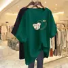 2025 Exportación Exportación Longitud Media Estilo Coreano Holgado Talla Grande Casual Reductor de Edad Manga Corta Camiseta Moda Femenina Versátil Ropa de Verano