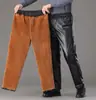 Calça e jaqueta de couro para entregador, com forro de fleece e espessadas para o inverno, para trabalho de entregador ao ar livre, resistentes à água, anti-incrustantes, resistentes a óleo, quentes, resistentes ao frio e duráveis