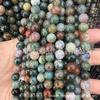 Ventas Directas de Fábrica Ágata India Redonda Cuentas de Ágata Coloridas Hierba Acuática Cuentas Semiacabadas Pulseras DIY Pendientes Accesorios de Joyería