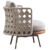 Sofá de Ratán para Exteriores Nórdico Silla de Ratán y Teca de Diseño para Ocio Terraza de Villa Jardín Mesa de Café Tejido de Ratán Ecológico