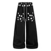 Pantalones deportivos casuales de moda para hombre y mujer, estilo hip-hop jazz dance star, corte holgado, adelgazantes, pierna recta, caída suave