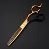 Tijeras de Peluquería Naipson de 6.0 pulgadas, Mango con Muesca Negro y Dorado, Tijeras para Cortar el Cabello, Tijeras Planas, Tijeras para Flequillo, Tijeras Entresacadoras