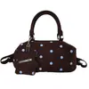 Bolsa de travesseiro com bolinhas estilo coreano, uma bolsa de mão e bolsa transversal versátil com um design estiloso, perfeita para o dia a dia.; Bolsa Boston, nova coleção outono/inverno 2026
