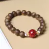 Pulsera de Cuentas de Madera de Nan Sinan para Ajedrez Natural Original Estilo Mori Cinabrio Pulsera DIY Estilo Étnico Boutique para Hombres y Mujeres