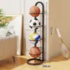 Rack de Armazenamento de Equipamentos Esportivos e de Fitness Rack de Armazenamento de Basquete Arte de Ferro para Casa Dobrável Artigo Esportivo Artefato de Armazenamento de Bolas