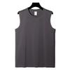 Ropa exterior para hombre pesada 220g chaleco de hombro ancho camiseta deportiva sin mangas cuello redondo holgada top básico color sólido fijo lo