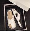 Zapatillas de media punta Baotou para mujer para uso exterior, estilo francés, para casa, planas, para baño interior, moda, antideslizantes, zapatillas de playa para pareja, verano