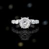 Anillo de Banda Ancha de Plata Esterlina S925 con Diamante Grande Corte Flor de Hielo, Anillo de Plata Esterlina con un Toque Nicho de Alta Gama, Anillo de Plata para Mujer