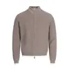 Cárdigan de punto de color contrastante estilo perezoso para hombre y mujer 2025 Retro Americano Chaqueta de cremallera ajustada de alta gama Tendencia