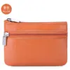 Bolsa de Chaveiro de Couro Cartoon Coreano Mini com Zíper para Moedas Soltas Zero Real Bolsinha Criativa de Bolso Pequena Carteira de Moedas