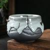 Zhiye queimado estilo japonês chá copo artesanal Ru forno ágata Master Cup grés Kung Fu Tea Set Cerâmica Xícara de Chá Copo de Degustação