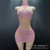 Top de tubo corto con pedrería para chica sexy de moda de alta gama, falda corta, chaleco, atuendo de actuación para bar, discoteca, fiesta Gogo