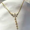 Collar de Borlas Incrustado con Diamantes Nuevo Producto Transfronterizo Cadena para Clavícula de Pedrería Moda Europea y Americana para Fiesta