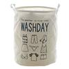 Pedido original de comercio exterior Simple Algodón Lino Barril Sucio Redondo Grande Impermeable Cesta de Lavandería Plegable 0761