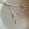 Favorito estilo coreano~ Collar con Borla de Flor para Mujer Estilo INS Sentido de Diseño de Nicho Cadena para Clavícula Accesorios Minimalistas de Lujo Ligero Collares