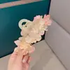 Grampo de Cabelo Grande com Flor Rosa de Verão para Mulheres, Piranha de Cabelo de Alta Qualidade, Novo Estilo 2026, Elegante Clipes para Rabo de Cavalo para a Parte de Trás da Cabeça