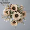 Ramo de Girasoles Artificiales para la Brisa de Otoño, Decoración del Hogar, Ramo de Boda, Pared de Rosas, Flores Falsas, Transfronterizo