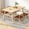 Mesa de Jantar Pequena para Apartamento, Mesa e Cadeiras de Jantar Modernas e Simples para Uso Doméstico, Conjunto de Mesa e Cadeiras para Restaurante de Fast Food Comercial, Mesa de Jantar Retangular