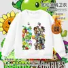 Plantas vs. Ropa Periférica de Zombies Caricatura Pistaplantas Sudadera Infantil Sudadera de Manga Larga Otoño/Invierno Top para Niños