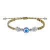 Pulsera Mal de Ojo Pulsera Ojo de Fátima Ojo del Diablo Pulsera para Mujer Tejida a Mano Ajustable Estilo Casual Simple