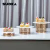 Puesto de Snacks para Buffet de Hotel, Mesa de Exhibición para Pausa de Té con Comida Fría, Plato Dorado para Frutas, Bol para Ensalada, Bol para Platos Fríos, Expositor para Postres