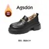 Mocasines Augu Shiden Negros para Mujer 2026 Nuevos Zapatos de Invierno Estilo Británico Zapatos Pequeños de Cuero con Piel y Terciopelo Zapatos de Algodón