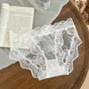 Bragas Francesas Sexy de Encaje, Estilo Pura Pasión, Bragas de Malla y Satín, Bragas Transparentes Transpirables de Algodón Puro para Mujer