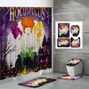 Ventas Directas de Fábrica Amazon Comercio Electrónico Halloween Nuevo Estampado Digital Impermeable Poliéster Cortina de Baño Mampara Cortina de Ducha 2