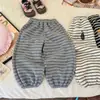 Pantalones Casuales Unisex para Niños de Primavera y Otoño, Pantalones Deportivos Joggers con Rayas de Dibujos Animados, Estilo Coreano de Moda, Personalidad para Bebés