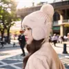 Chapéu de Lã com Proteção para Orelhas Feminino de Inverno Plus Veludo Espessado Quente Malha Moda Versátil Fofo Chapéu para Exterior Atacado