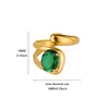 Joyería de Celebridad de Internet Estilo Ins Europeo y Americano Anillo de Acero Inoxidable Chapado en Oro de 18K con Circonita Verde Anillo de Moda para Mujer Combinable con Todo