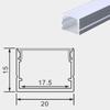 Lámpara lineal con ranura de aluminio y tira LED de 20 pulgadas de ancho, carcasa de barra de luz rígida de aluminio, perfil de aluminio para lámpara lineal con ranura de aleación de aluminio.