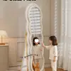 Espejo de Vestir de Moda para Dormitorio del Hogar, Espejo de Pie de Lujo para Niñas, Espejo Irregular de Cuerpo Entero Estilo Ins Ondulado