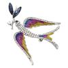 Broche de pájaro volador de diamante de color retro medieval pin de pájaro colibrí estilo ramillete grande exagerado accesorios de ropa europeos y americanos marea
