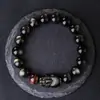 Pulseira de obsidiana natural para homens e mulheres, olho arco-íris, Pedra Olho de Tigre de alta qualidade, presente para homens para ano de nascimento