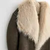 Fabricante Mayorista de Ropa para Mujer Transfronteriza 2025 Nueva Decoración de Bolsillo Versátil Solapa Piel Suave Chaqueta de una Pieza