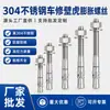 Tornillo de expansión de acero inoxidable 304 para reparación de paredes, perno de anclaje para muro de ladrillo de concreto M6-M16 en stock, venta al por mayor